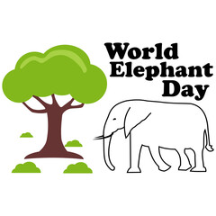World Elephant Day. With elephant icons, Suitable for greeting cards, posters and banners, vector illustration.