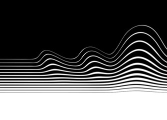 Abstract transition from black to white with wavy lines.
Black and white vector background.