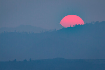 sunset over the mountains