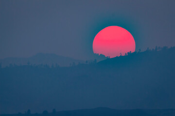 brilliant sunset over the mountains