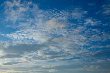 Sky with clouds. Meteorology, climate,Clouds in the blue sky. Environment, atmosphere.