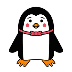cute penguin with bowtie