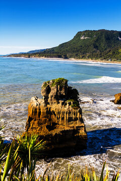 Punakaki Pancake Rocks in Paparoa National Park, West Coast, South Island, New Zealand