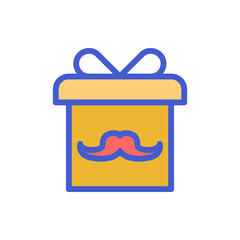 gift icon vector illustration filled outline style. father's day icon set.