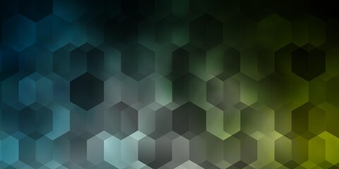 Fototapeta na wymiar Light Blue, Green vector background with set of hexagons.
