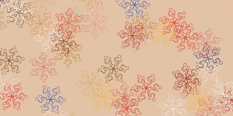 Light orange vector natural backdrop with flowers.