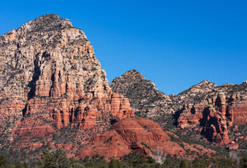 Fototapeta premium Capital Butte also known as Thunder Mountain is one of the many red rock formations around the Sedona Area. 