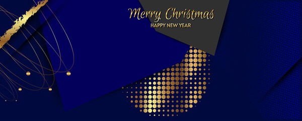 Christmas gold design blazk dark blue background abstract shiny color golden. Vector illustration with golden decorative elements