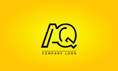 Unique, Modern, Elegant and Geometric Style Typography Alphabet AQ, QA letters logo Icon