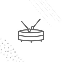 Drum isolated line icon for web and mobile