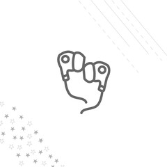 headphones isolated line icon for web and mobile