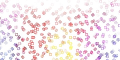 Light red, yellow vector natural artwork with flowers.