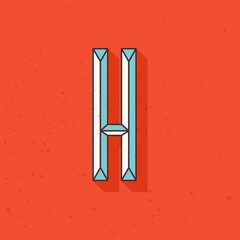 Retro compressed H letter logo.