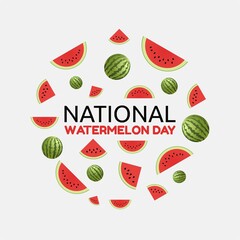 National Watermelon Day Vector Illustration