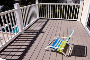 single beach chair on the balcony