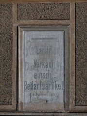 Historische Beschriftung für Laden in Sassnitz