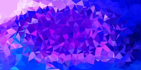 Dark pink, blue vector abstract triangle texture.