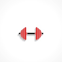 Fitness exercise equipment dumbbell weights on white background vector icon