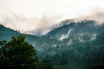 Misty clouds after the rain in adirondacks