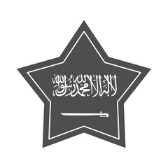 saudi arabia national day, flag in star national patriotic silhouette style icon