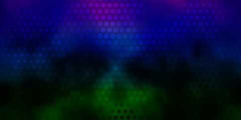 Naklejka premium Dark Multicolor vector texture with disks. Abstract colorful disks on simple gradient background. Pattern for booklets, leaflets.