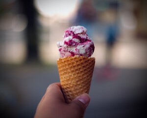 ice cream in a hand