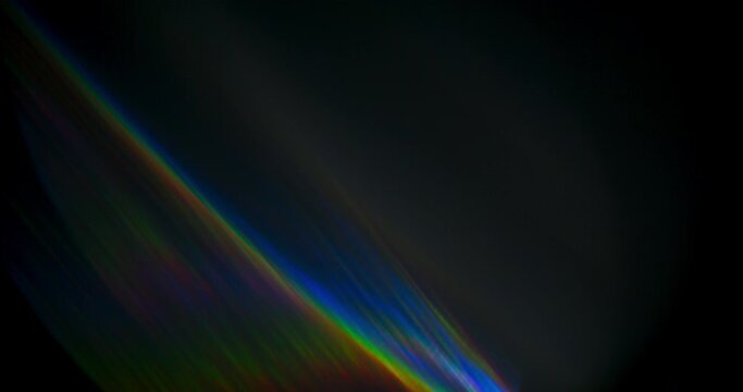 Spectrum Light Flare Prism Rainbow Light Flares Overlay on Black Background