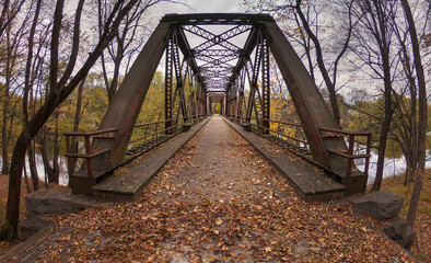 old train bridge over wallkill river