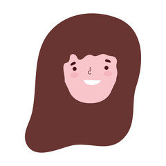 woman face character cartoon isolated design icon white background