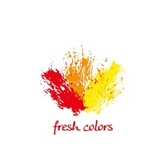 ink, fresh colors, stroke stamp isolated on a white background