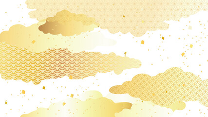 金色の日本の和風柄
