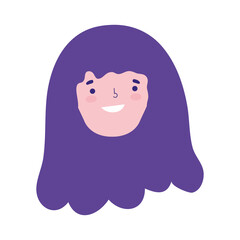 woman face character cartoon isolated design icon white background