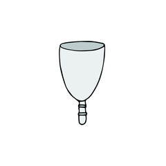 Vector Hand drawn doodle sketch colored menstrual cup isolated on white background