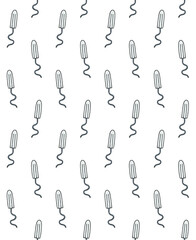 Vector seamless pattern of colored hand drawn doodle sketch menstrual tampon isolated on white background