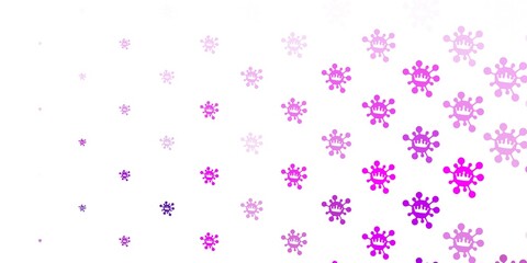 Light purple vector backdrop with virus symbols.