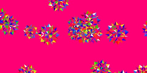 Light Multicolor vector pattern with colored snowflakes.