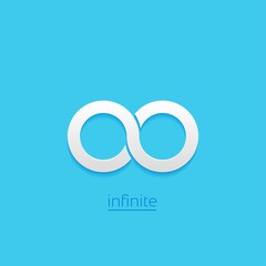 Limitless sign icon. Infinity symbol Isolated on blue background