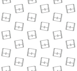 Vector seamless pattern of hand drawn doodle sketch menstrual pad pack isolated on white background