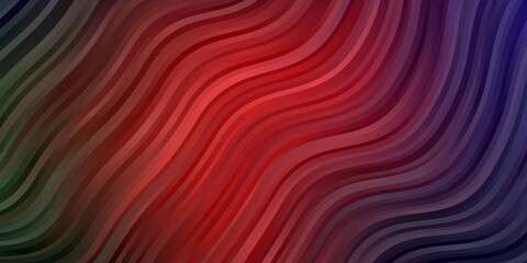 Dark Green, Red vector texture with wry lines. Colorful illustration in abstract style with bent lines. Best design for your posters, banners.