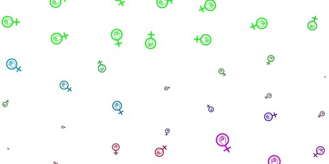 Light Multicolor vector template with businesswoman signs.