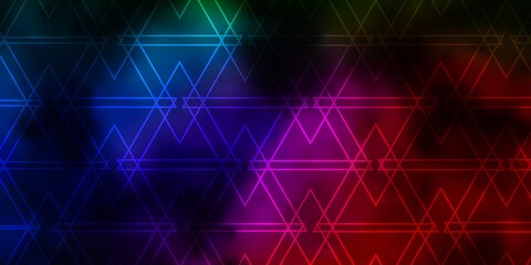 Dark Pink, Green vector backdrop with lines, triangles. Abstract gradient illustration with triangles. Template for wallpapers.