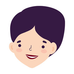 woman face character cartoon isolated design icon white background