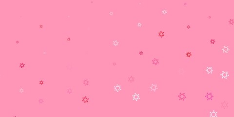 Light pink vector backdrop with virus symbols.