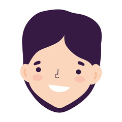 young man face character cartoon isolated design icon white background