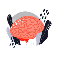 Medical illustration of vector brain.