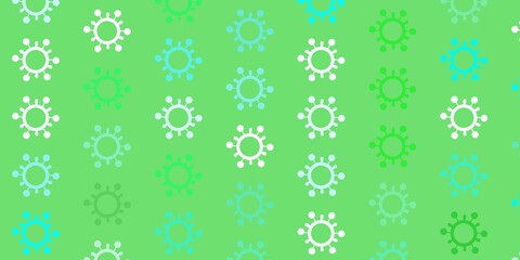 Light Green vector background with covid-19 symbols.