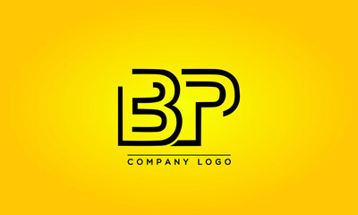 Unique, Modern, Elegant and Geometric Style Typography Alphabet BP letters logo Icon