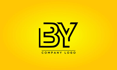 Unique, Modern, Elegant and Geometric Style Typography Alphabet BY letters logo Icon