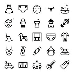 Fototapeta premium Baby and Kids Vector Icons 4