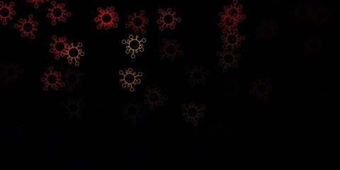 Dark orange vector template with flu signs.